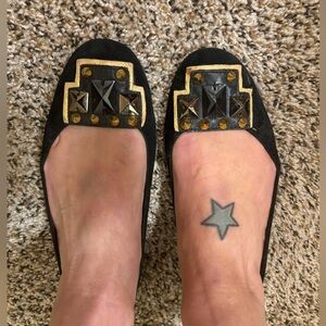 Marc by Marc Jacobs Gold and Black flats